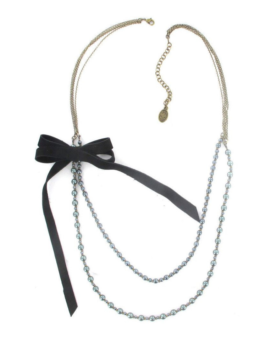 Колье Pearls and Leather