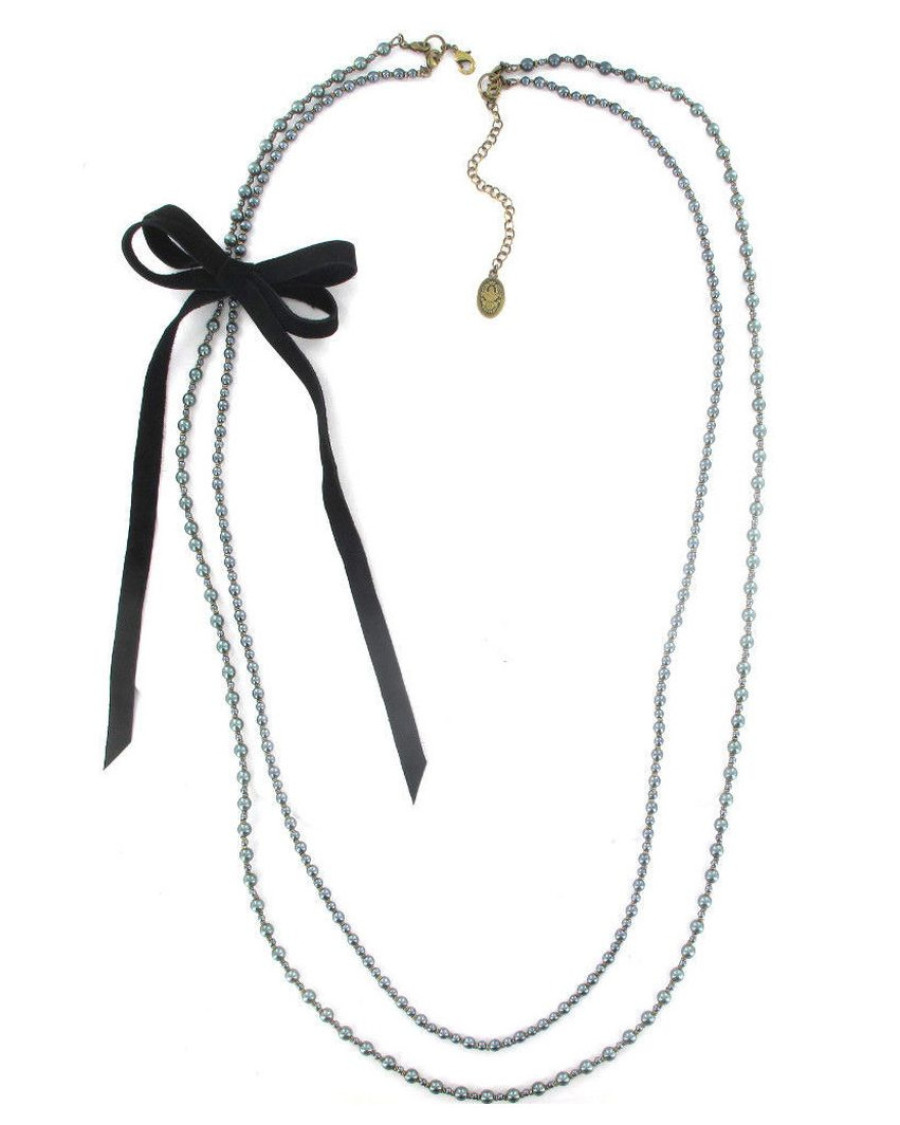 Колье Pearls and Leather