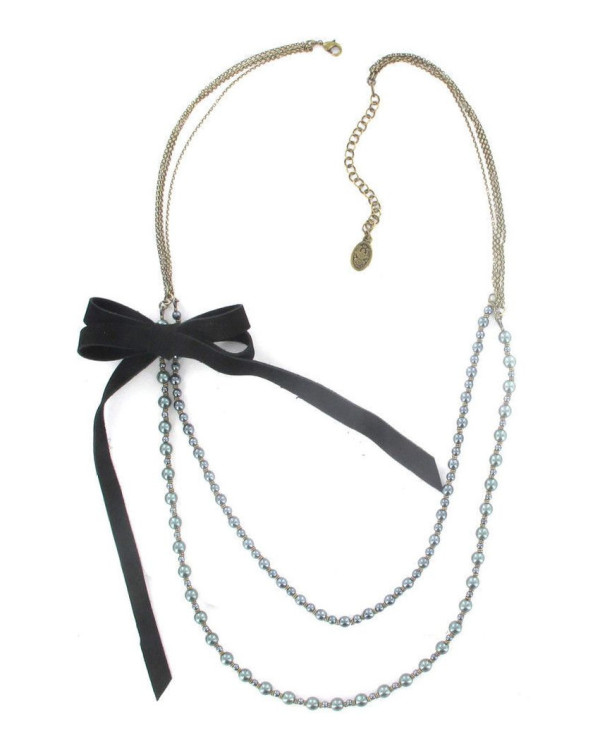 Колье Pearls and Leather