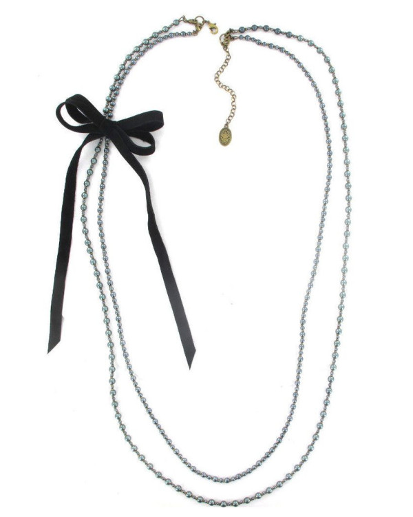 Колье Pearls and Leather